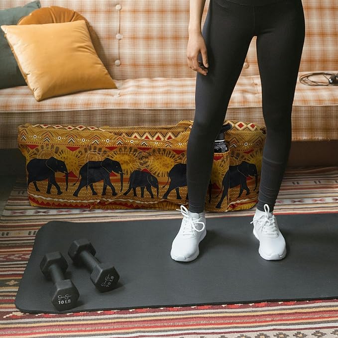 Large Yoga Mat Bag Yoga Bags and Carriers Fits All You Stuff Yoga Tote Bag with Yoga Mat Strap, Elastic Pockets and Zipper Pockets