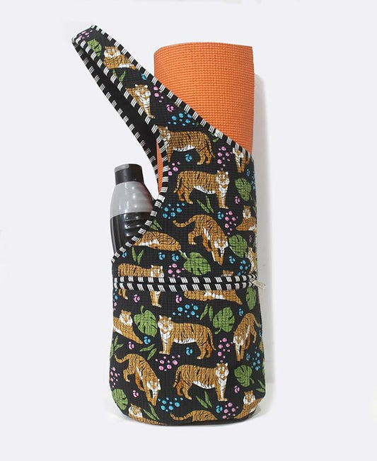 INDIAN CRAFT CASTLE Yoga Mat Bag | Tote Mat Bag | Sling Yoga Tote w/Large Side Pocket & Zipper Pocket | Yoga Mat Carrier Fits Most Size Mats