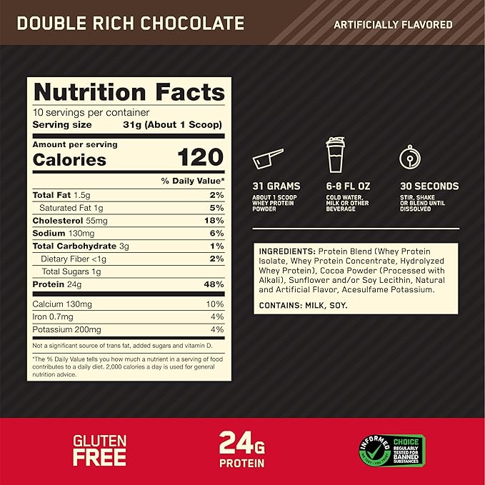 Bundle of Optimum Nutrition Gold Standard 100% Whey Protein Powder, Double Rich Chocolate, 10 Servings, 0.68 Pounds (Pack of 1) + Optimum Nutrition Shaker Cup, 28oz, Pack of 1