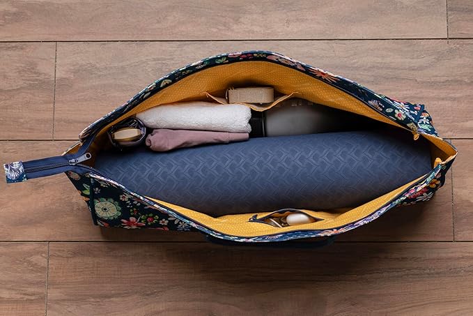 Maison d' Hermine Yoga Mat bag, Cylindrical bag for Woman&Men, yoga mat Bag &Adjustable shoulder straps Yoga Mat Carrier Bag with Drawstring Water Bottle Pocket and zipper pocket