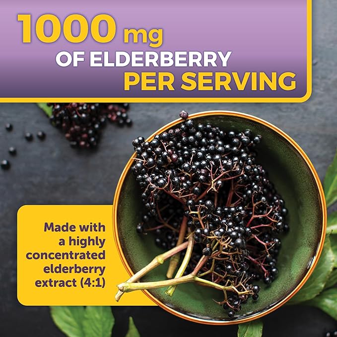 Viva Naturals Black Elderberry with Vitamin C and Zinc for Adults (60 Count) - Sambucus Elderberry Immune Support Supplement, Black Elderberry Capsules for Adults, Elderberry Supplements for Women