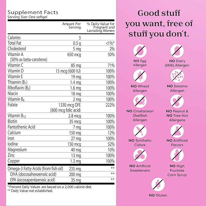 One A Day Prenatal Vitamins- Folic Acid, Iron, Omega- 3 (DHA), Pregnancy Vitamins for Women, Prenatal Multivitamin for Mom and Baby Support, Pregnancy Must Haves 90 Ct (Packaging May Vary)
