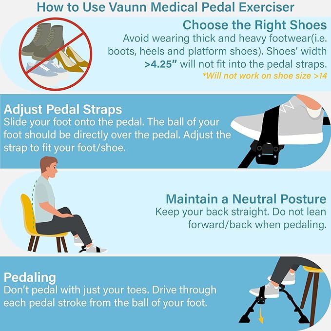 Vaunn Wrist Arm Leg Strengtheners Pedal Exerciser with Electronic Display for Indoor Exerciser and Physical Therapy