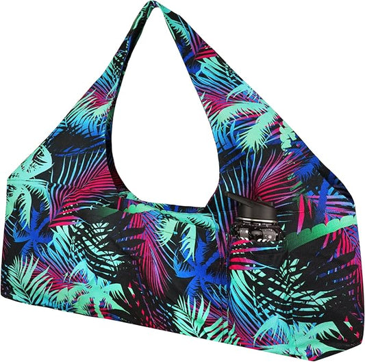 Large Yoga Mat Bag Yoga Bags and Carriers Fits All You Stuff Yoga Tote Bag with Yoga Mat Strap, Elastic Pockets and Zipper Pockets