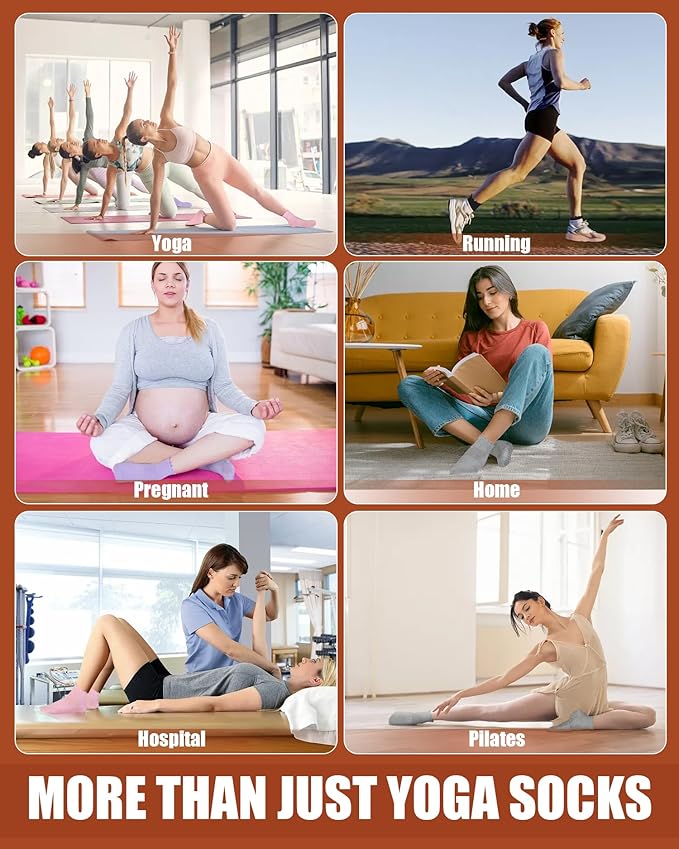 Non Slip Grip Yoga Socks for Women Breathable Cute Ruffle Ankle Socks for Yoga, Pilates, Barre Workouts