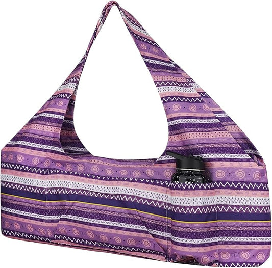 Large Yoga Mat Bag Yoga Bags and Carriers Fits All You Stuff Yoga Tote Bag with Yoga Mat Strap, Elastic Pockets and Zipper Pockets