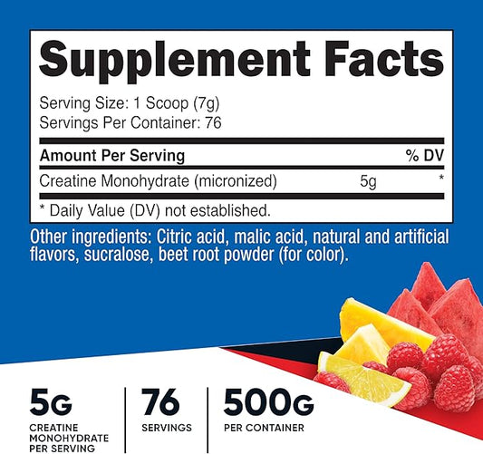 Nutricost Creatine Monohydrate Powder (Fruit Punch, 500 Gram)