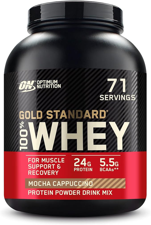 Optimum Nutrition Gold Standard 100% Whey Protein Powder, Mocha Cappuccino, 5 Pound (Packaging May Vary)