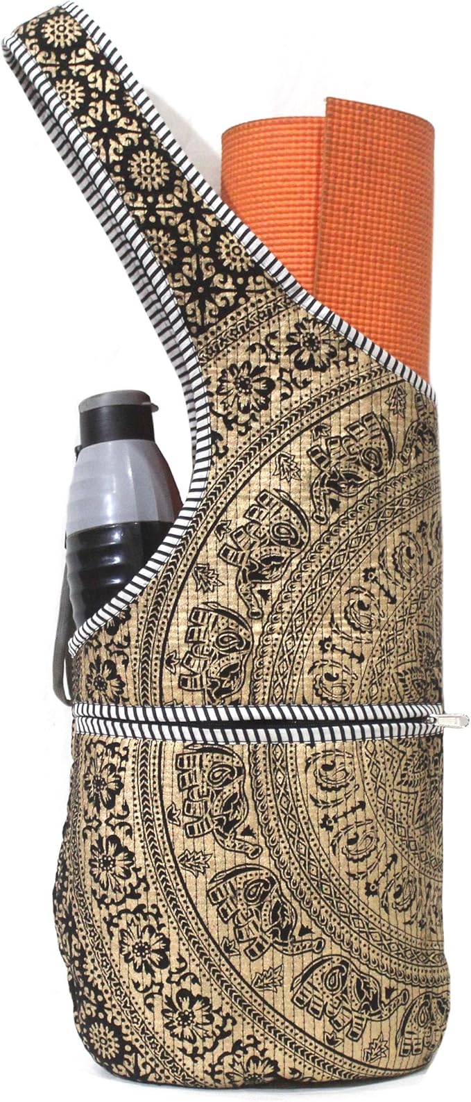 INDIAN CRAFT CASTLE Yoga Mat Bag | Tote Mat Bag | Sling Yoga Tote w/Large Side Pocket & Zipper Pocket | Yoga Mat Carrier Fits Most Size Mats