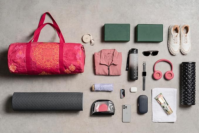 Maison d' Hermine Yoga Mat bag, Cylindrical bag for Woman&Men, yoga mat Bag &Adjustable shoulder straps Yoga Mat Carrier Bag with Drawstring Water Bottle Pocket and zipper pocket