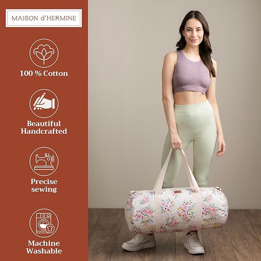 Maison d' Hermine Yoga Mat bag, Cylindrical bag for Woman&Men, yoga mat Bag &Adjustable shoulder straps Yoga Mat Carrier Bag with Drawstring Water Bottle Pocket and zipper pocket