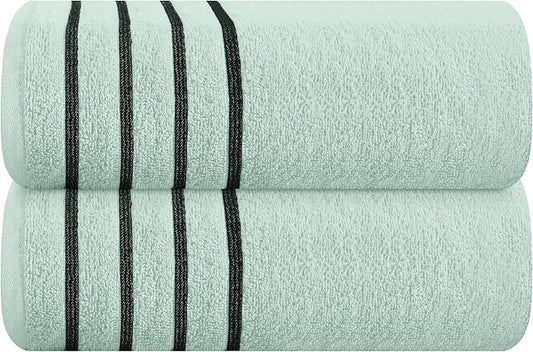 MyOwn Cotton 2 Pack Oversized Bath Sheet 35 x 70, Large Bath Sheet, Ultra Absorbent, Compact, Eco-Friendly and 100% Recyclable, Quick Drying and Lightweight Towel - Sea Green