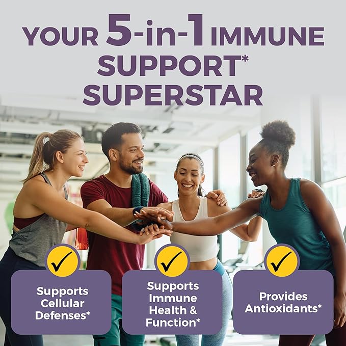 Viva Naturals Black Elderberry with Vitamin C and Zinc for Adults (60 Count) - Sambucus Elderberry Immune Support Supplement, Black Elderberry Capsules for Adults, Elderberry Supplements for Women