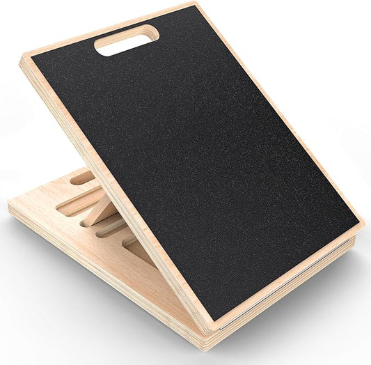 Adjustable Wooden Slant Board for Calf Stretching ,Portable Calf Stretcher Incline Board for Knees Ankle Heel Feet Leg,300lbs Weight Capacity