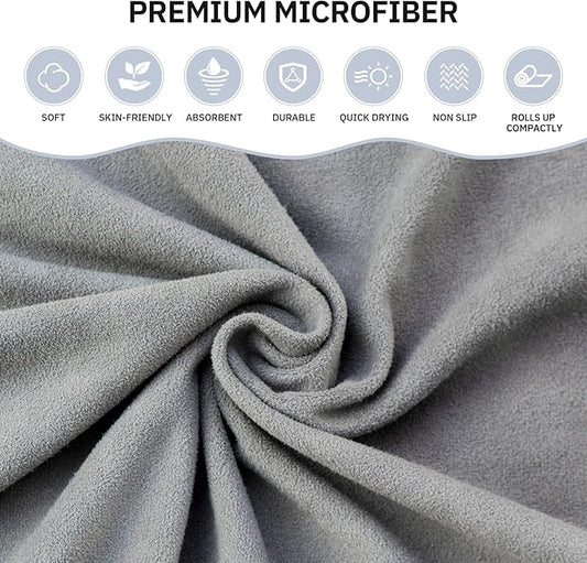 Yoga Towel, Hot Yoga Mat Towel with Corner Pockets, 24"x72", Microfiber Non-Slip Sweat Absorbent, Perfect for Hot Yoga, Bikram, Pilates and Yoga Mats ﻿ (Blue, 72x25 inches)