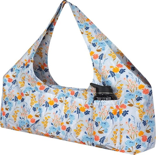 Large Yoga Mat Bag Yoga Bags and Carriers Fits All You Stuff Yoga Tote Bag with Yoga Mat Strap, Elastic Pockets and Zipper Pockets