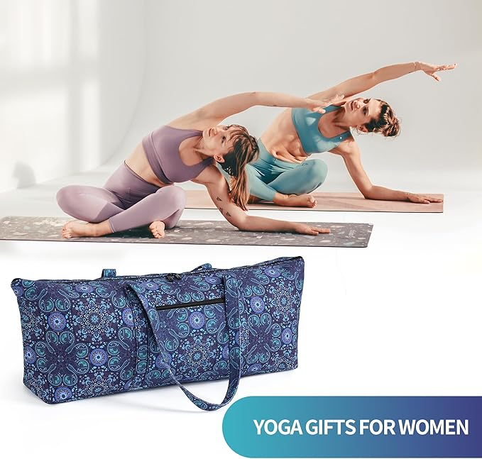 Boulder Bee | Yoga Mat Bag | Large Yoga Mat Carrier with Wet Pocket | Yoga Gifts | Gym Tote Bag for Women
