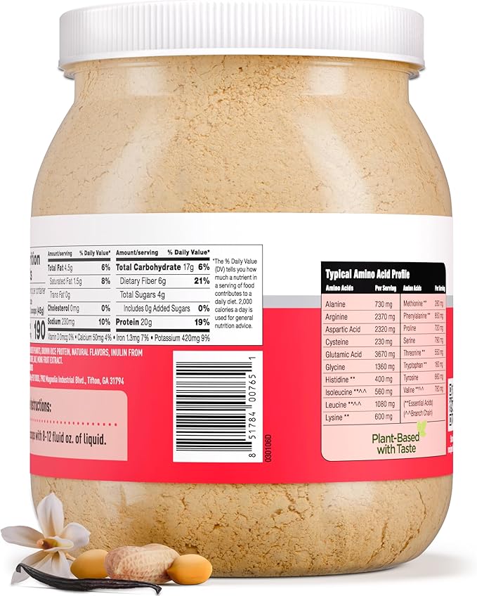 PB2 Performance Peanut Plant Based Vegan Protein Powder | 20g Complete Protein, No Added Sugar, Prebiotic Fiber | Dairy Free, Certified Vegan, Non-GMO, Gluten Free [Peanut w/Madagascar Vanilla, 2LB]