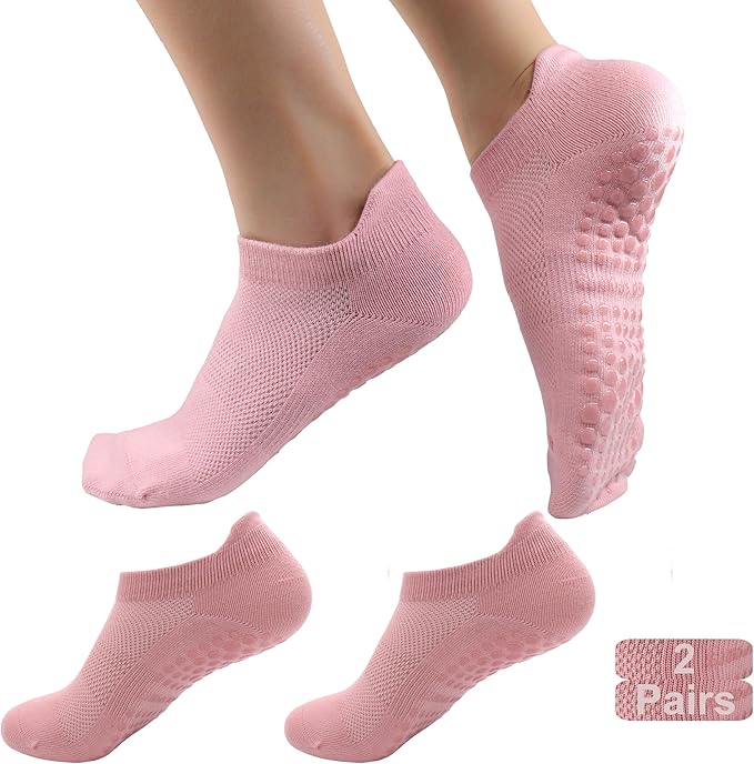 Tamlien Yoga & Pilates Grip Socks - Non-Slip, Barefoot, Pregnant-Friendly Crew Socks for Yoga, Barre & Sports