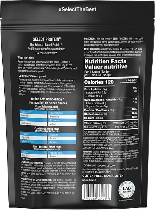 PEScience Select Protein Powder, Whey and Casein Blend, Clean Protein Powder for Women and Men, Low Calorie, Low Carb, Keto Friendly, Gluten Free - Chocolate Peanut Butter Cup - 5 Servings