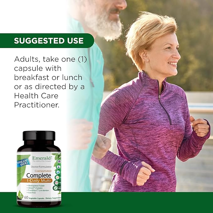 EMERALD LABS Complete 1-Daily Multi - Complete Multivitamin for Men & Women with Vitamin C, Methylated Folate, Whole-Food Blend & More for Immune Support, Bone Health & More* - 60 Vegetable Capsules
