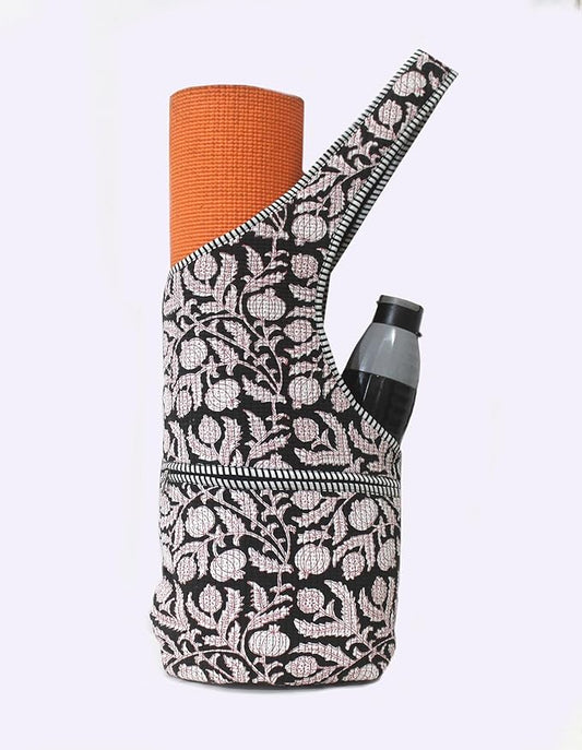 INDIAN CRAFT CASTLE Yoga Mat Bag | Tote Mat Bag | Sling Yoga Tote w/Large Side Pocket & Zipper Pocket | Yoga Mat Carrier Fits Most Size Mats