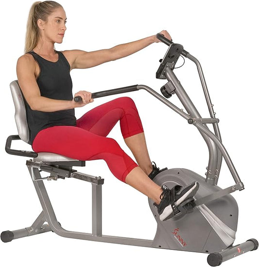 Sunny Health & Fitness Smart Elliptical Full-Body Cross Training Machine w/Extended Stride, Cardio Exercise Trainer for Home, Free SunnyFit App Bluetooth Connection, Optional 12" or 16" Stride Length