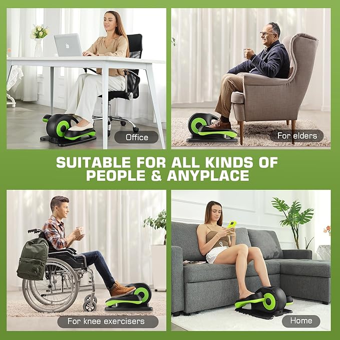ANCHEER Under Desk Elliptical Machine - Quiet Pedal Exerciser for Seniors, Office & Home, Low-Impact Seated Leg Workout Equipment, Smart LCD Display, Remote Control