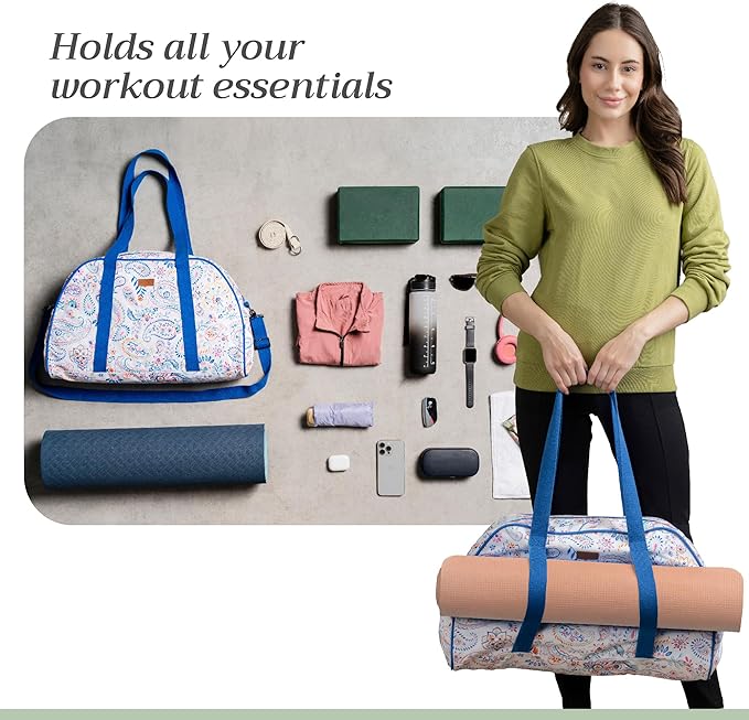 Maison d' Hermine Yoga Mat bag, Cylindrical bag for Woman&Men, yoga mat Bag &Adjustable shoulder straps Yoga Mat Carrier Bag with Drawstring Water Bottle Pocket and zipper pocket