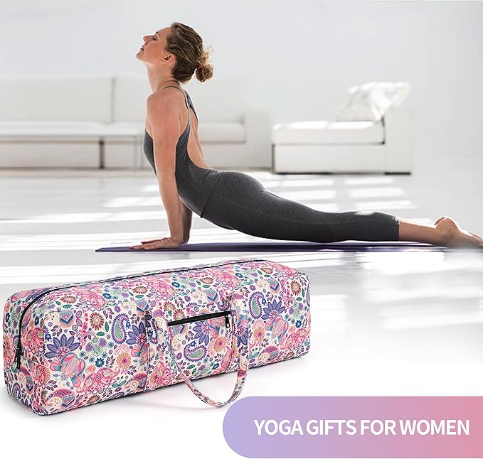 Boulder Bee | Yoga Mat Bag | Large Yoga Mat Carrier with Wet Pocket | Yoga Gifts | Gym Tote Bag for Women