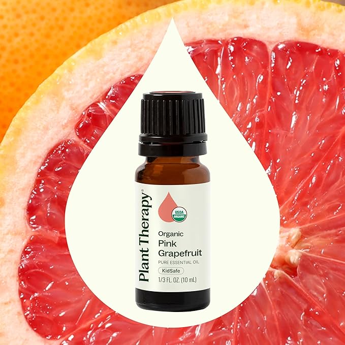 Plant Therapy Organic Pink Grapefruit Essential Oil 10 mL (1/3 oz) 100% Pure, Undiluted, Therapeutic Grade