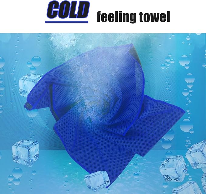 Biange Cooling Towels (40"x 12", Pack of 30) for Neck and Face, Cold Towel for Hot Weather, Sports, Workout, Fitness, Gym, Yoga, Golf, Pilates, Travel, Camping & More