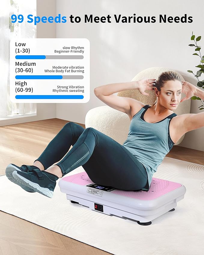 Shake Plate Vibration Exercise Machine for Lymphatic Drainage Massager & Weight Loss, 400 lbs Capacity Whole Body Vibrating Plate Workout for Women and Men