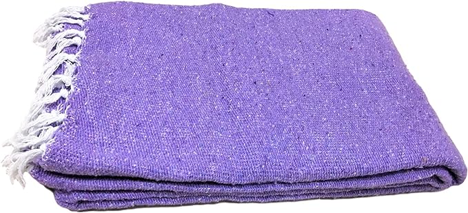 Open Road Goods Solid Color Mexican Yoga Blanket – Large Handwoven Throw for Yoga, Beach, Camping or Home – Soft and Durable Cotton Blend