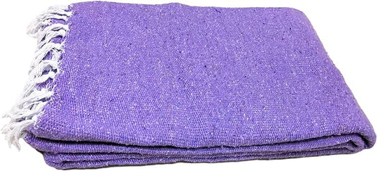 Open Road Goods Solid Color Mexican Yoga Blanket – Large Handwoven Throw for Yoga, Beach, Camping or Home – Soft and Durable Cotton Blend