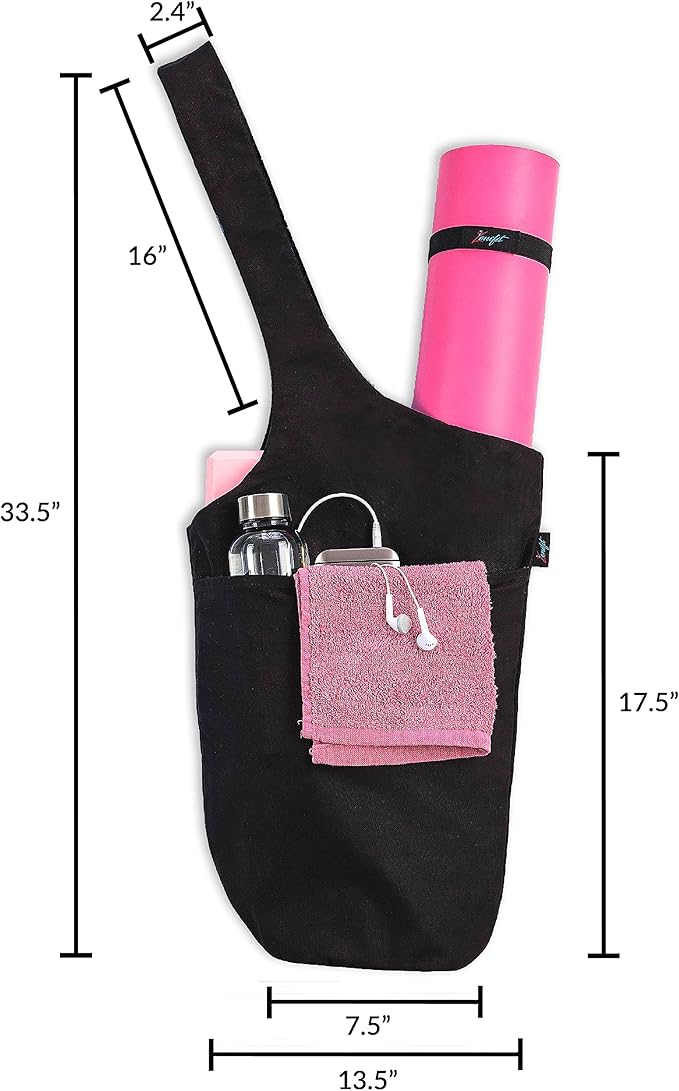 Yoga Mat Bag – Versatile Yoga Bag with Mat Straps & Storage Pockets, Holds Yoga & Pilates Mats, Lightweight & Durable