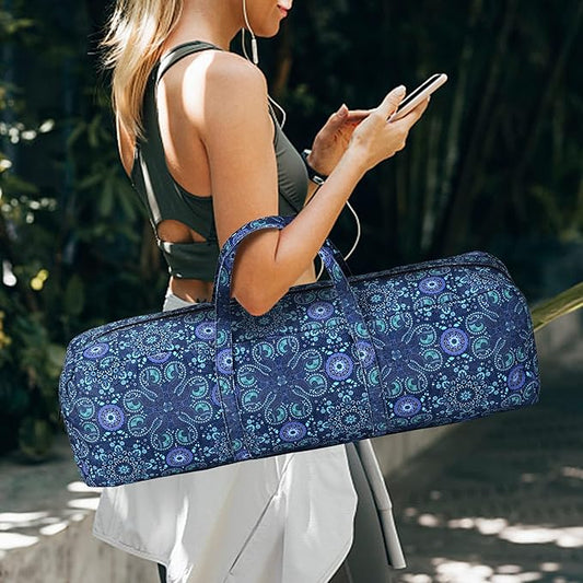 Boulder Bee | Yoga Mat Bag | Large Yoga Mat Carrier with Wet Pocket | Yoga Gifts | Gym Tote Bag for Women
