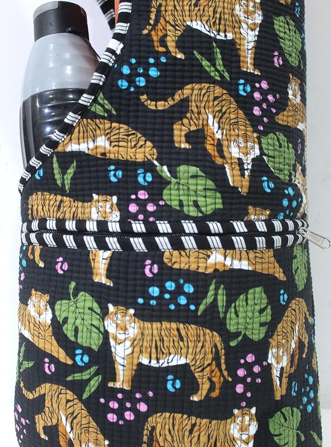 INDIAN CRAFT CASTLE Yoga Mat Bag | Tote Mat Bag | Sling Yoga Tote w/Large Side Pocket & Zipper Pocket | Yoga Mat Carrier Fits Most Size Mats