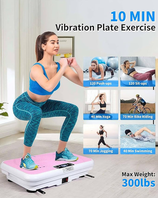 Shake Plate Vibration Exercise Machine for Lymphatic Drainage Massager & Weight Loss, 400 lbs Capacity Whole Body Vibrating Plate Workout for Women and Men