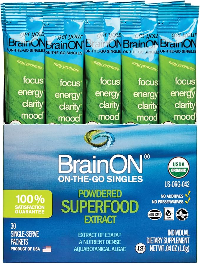 E3Live BrainOn On-The-Go-Singles, 30 Count, 1 Gram