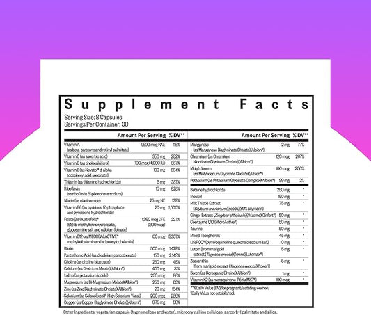 Seeking Health Optimal Prenatal, Women’s Vitamin with B12, Methylfolate, Choline, Methylation Support, Nutrients to Support Fertility, Pregnancy & Breastfeeding, Vegetarian Capsules (240 Capsules)