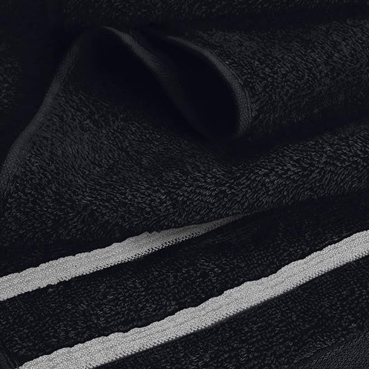 MyOwn Ultra Soft Cotton 6 -Piece Hand Towel Set 16x24 Inch, Ideal for use in Bathroom, Kitchen, Gym, Spa & General Cleaning, Compact & Lightweight Multi Purpose Hand Towels - Black