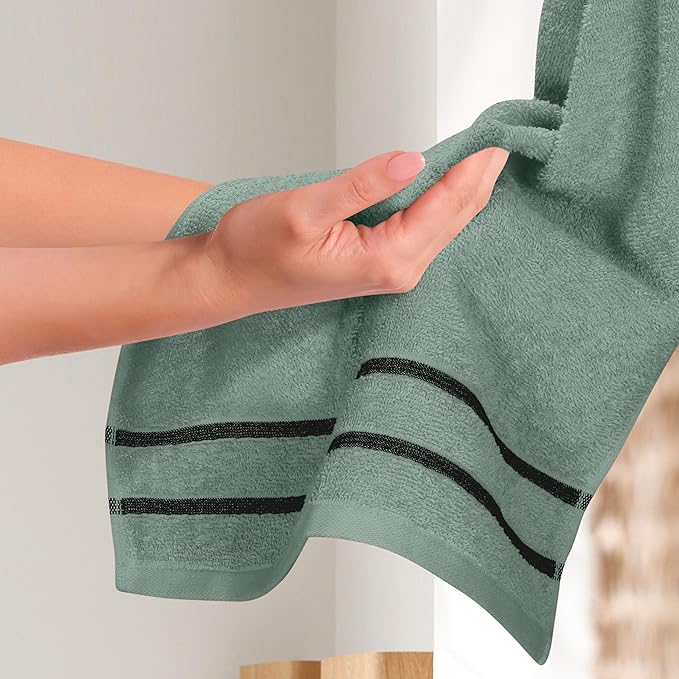MyOwn Ultra Soft Cotton 6 -Piece Hand Towel Set 16x24 Inch, Ideal for use in Bathroom, Kitchen, Gym, Spa & General Cleaning, Compact & Lightweight Multi Purpose Hand Towels - Jade