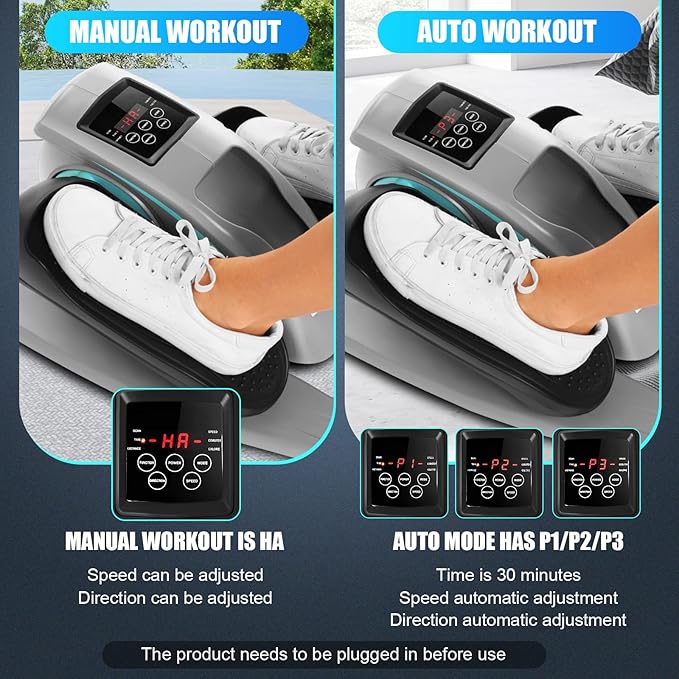 ANCHEER Under Desk Elliptical Machine - Quiet Pedal Exerciser for Seniors, Office & Home, Low-Impact Seated Leg Workout Equipment, Smart LCD Display, Remote Control