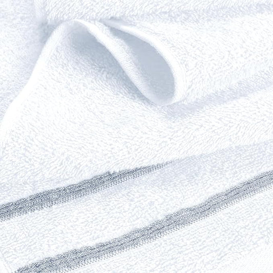 MyOwn Ultra Soft 6 Pack Cotton Towel Set, Contains 2 Bath Towels 28x55 inch, 2 Hand Towels 16x24 inch & 2 Wash Coths 12x12 inch, Ideal Everyday use, Compact & Lightweight - White, 71639