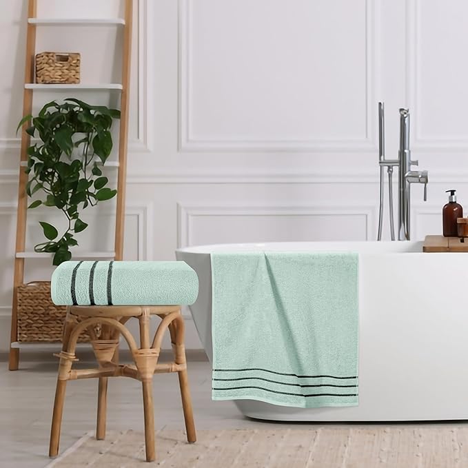 MyOwn Cotton 2 Pack Oversized Bath Towel Set 28x55 inches, Large Bath Towels, Ultra Absorbant Compact Quickdry & Lightweight Towel, Ideal for Gym Travel Camp Pool - Sea Green, 71632