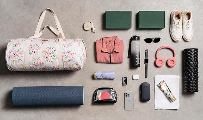 Maison d' Hermine Yoga Mat bag, Cylindrical bag for Woman&Men, yoga mat Bag &Adjustable shoulder straps Yoga Mat Carrier Bag with Drawstring Water Bottle Pocket and zipper pocket