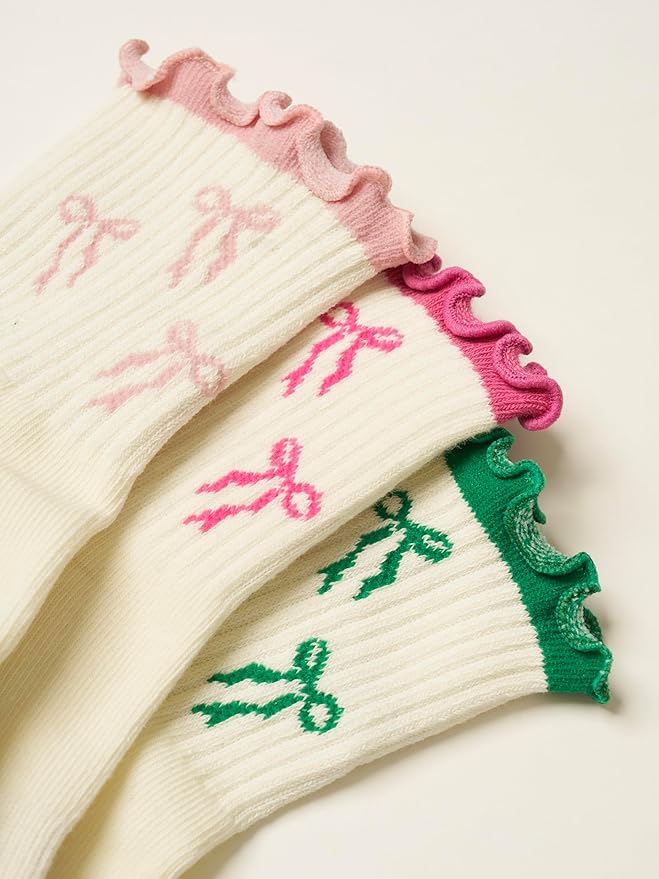 Shapes Studio Crew Half Calf Grip Socks, Cutest Fruits Pilates Socks, Ruffle socks, Non-Slip, Barre Yoga Fitness