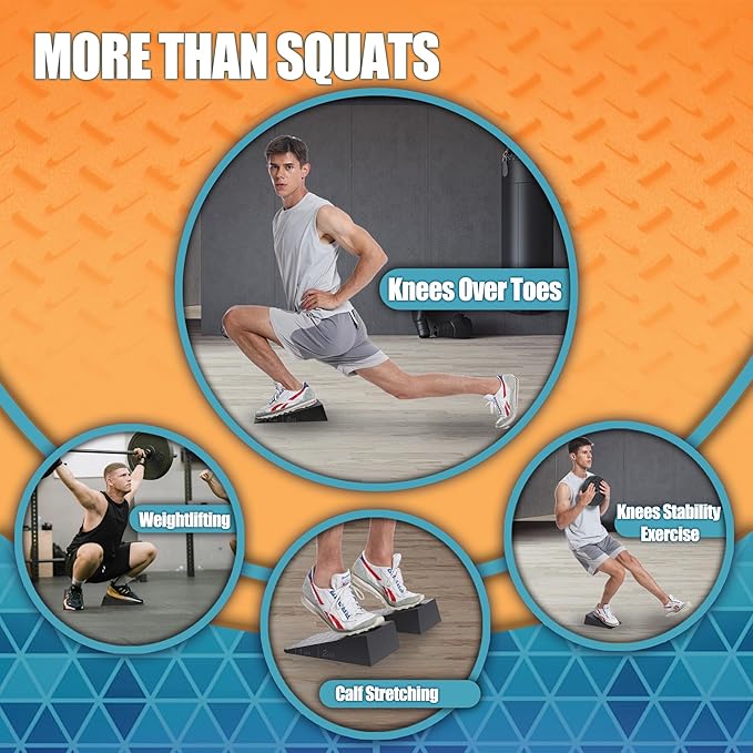 Squat Wedge for Prefessional Trainer: 2Pcs Squat Heel Wedge Block Protable Calf Raise Block Improve Mobility and Performance