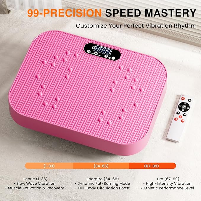 Vibration Plate Exercise Machine, 2025 Upgraded Fitness Vibrating Lymphatic Drainage Full Body Workout Shaker for Weight Loss, Featuring a 330 Lbs Capacity Vibrate Fitness Platform with 8 Modes